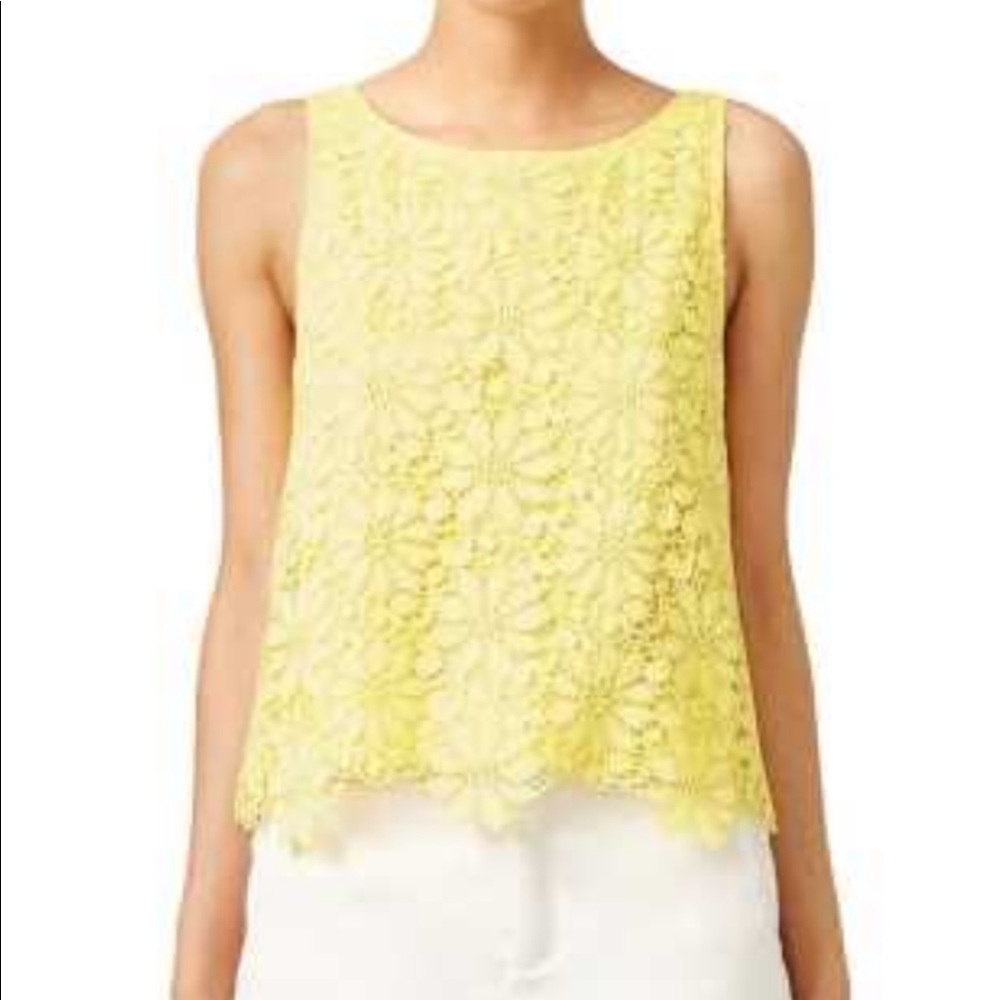 BB dakota yellow lace tank top